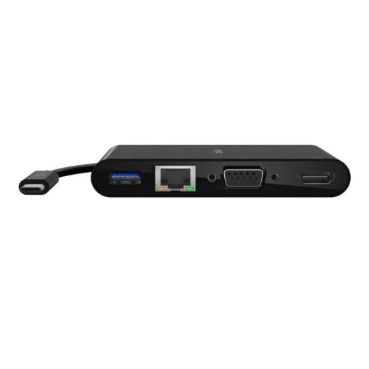 Belkin USB-C Adaptador Multimedia  VGA/HDMI/USB 3.0 y Ethernet Negro