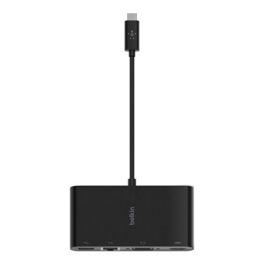 Belkin USB-C Adaptador Multimedia  VGA/HDMI/USB 3.0 y Ethernet Negro