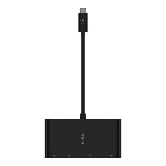 Belkin USB-C Adaptador Multimedia  VGA/HDMI/USB 3.0 y Ethernet Negro