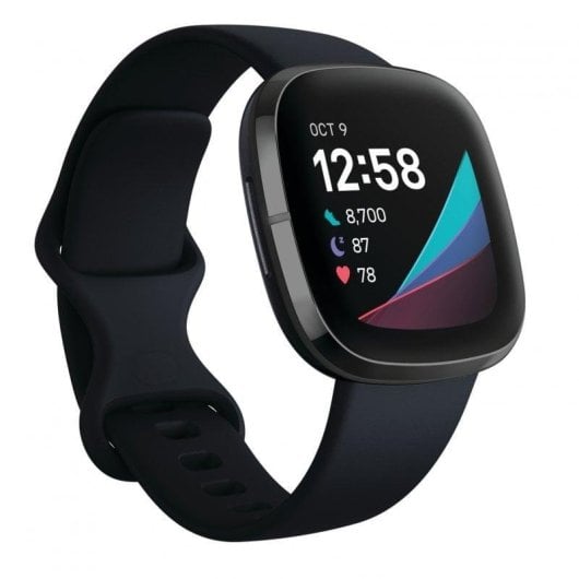 Fitbit Sense GPS NFC Bluetooth 40mm AMOLED Carbone/Graphite S/L Pulsomètre SpO2 Étanche 50m