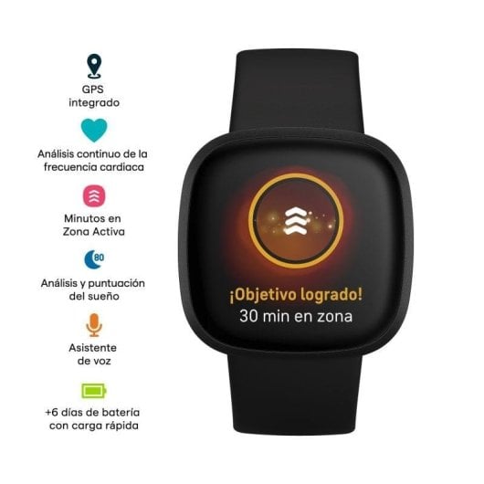 Fitbit Versa 3 Smartwatch Negro/Aluminio Negro