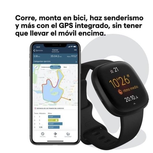 Fitbit Versa 3 Smartwatch Negro/Aluminio Negro