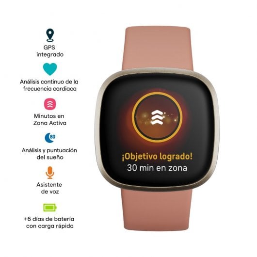 Fitbit Versa 3 Smartwatch Rosa/Alumínio Dourado