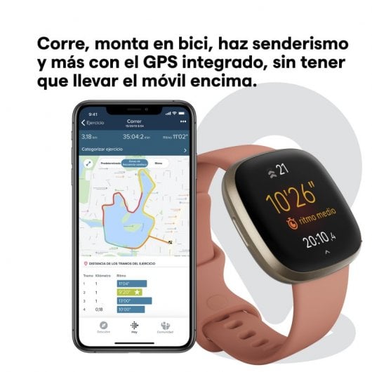 Fitbit Versa 3 Smartwatch Rosa/Alumínio Dourado