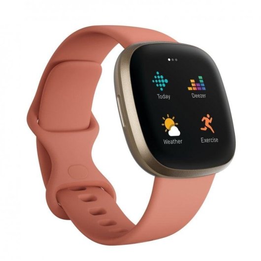 Fitbit Versa 3 Bluetooth GPS NFC 40mm AMOLED Gold/Rosa S/M Wasserdicht Herzfrequenz Schlafmonitor