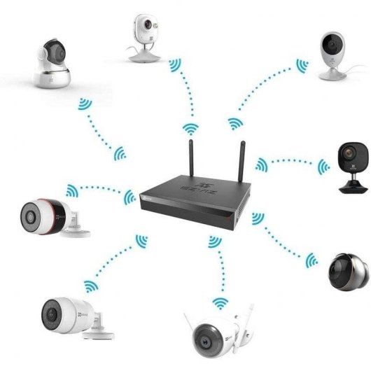 Überwachungskamera EZVIZ X5S-8W Kit FullHD Nachtsicht Außen Audio WLAN Recorder