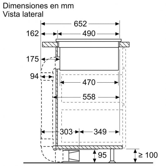 Bosch PVQ731F25E Placa de Inducción 4 Zonas con Extractor Integrado Negra