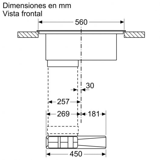 Bosch PVQ731F25E Placa de Inducción 4 Zonas con Extractor Integrado Negra
