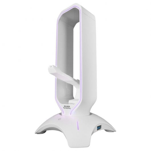 Supporto per cuffie Mars Gaming MHHPRO + Bungee per mouse + 2x HUB USB 3.0 Bianco