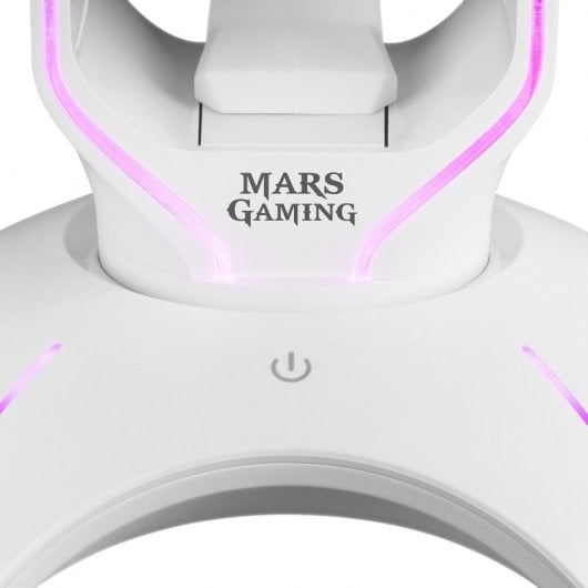 Supporto per cuffie Mars Gaming MHHPRO + Bungee per mouse + 2x HUB USB 3.0 Bianco