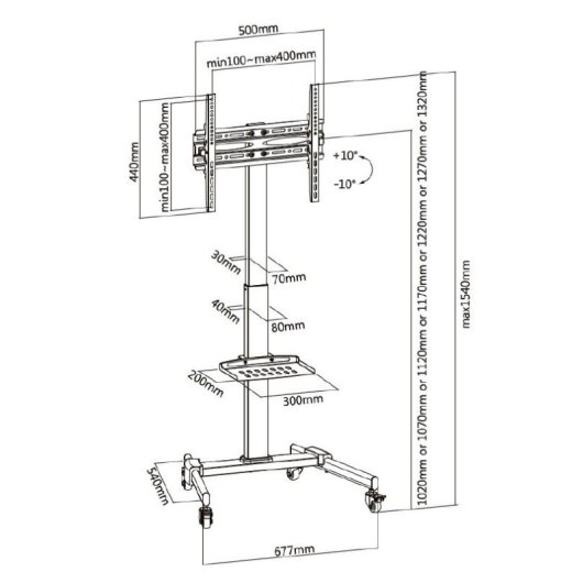 Équiper le support inclinable universel pour TV 32"-55" VESA 400x400 Max 35Kg