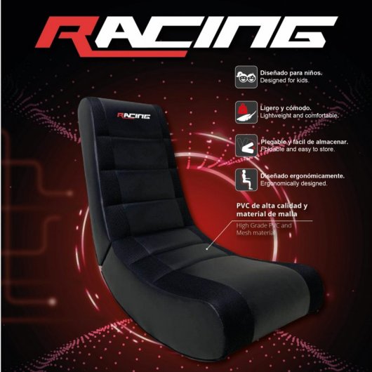 Bergner Racing Sillón Gaming Infantil Negro