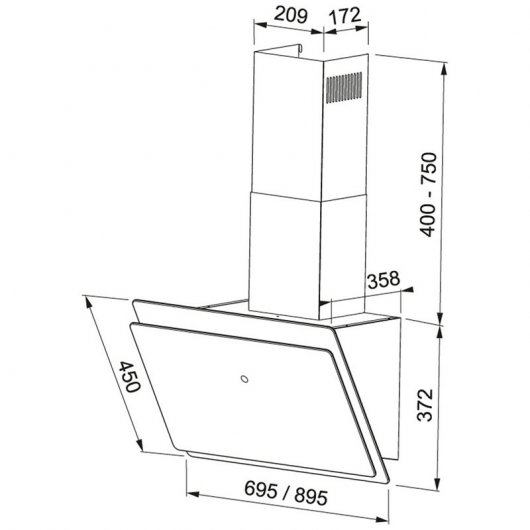 Mepamsa Luna Plus Dekoglocke 90 cm A aus schwarzem Glas