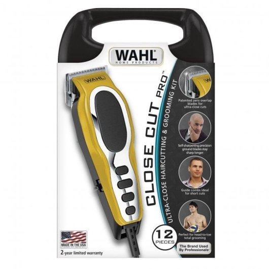 Wahl 79111 CloseCut Pro Cortapelos Amarillo con Maletín
