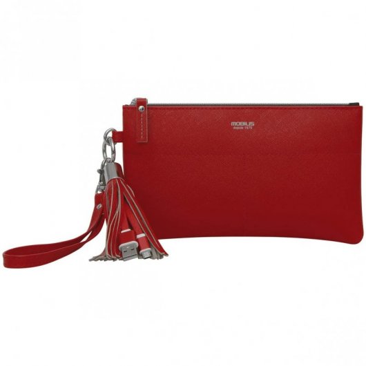 Mobilis Origine Sac de Transport pour Smartphones avec Câble Micro USB/USB Rouge