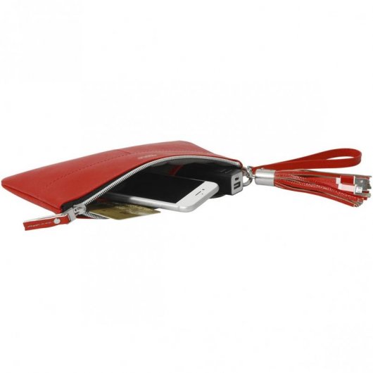 Mobilis Origine Sac de Transport pour Smartphones avec Câble Micro USB/USB Rouge