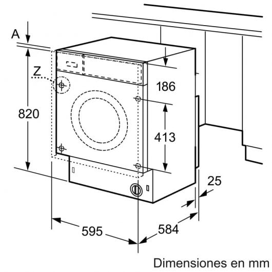 Balay 3TW773B Máquina de Lavar e Secar Roupa Encastrável 7Kg/4Kg E