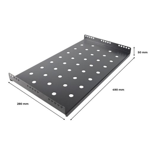 Aiten Data Festes Wandfach für Rackschrank 19 Zoll, 1 HE, Tiefe 450 mm, 490 x 280 x 50 mm