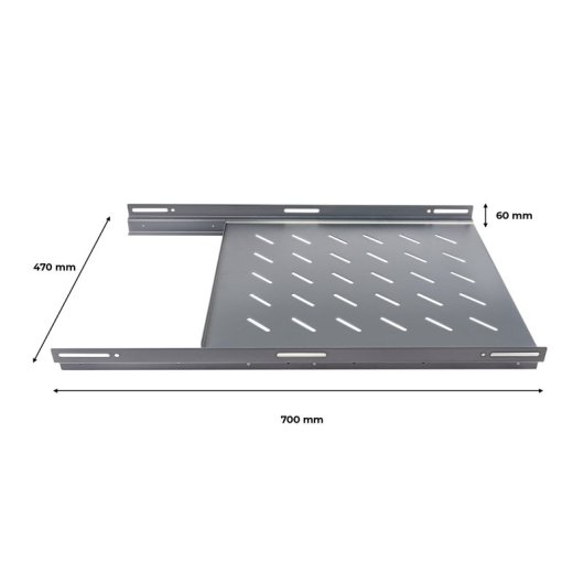 Aiten Data Bandeja Extraíble 470x700x60mm Válida para Armarios Rack 19" con Fondo 1000mm