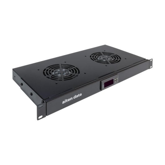 Aiten Data Termostato Digital 1U para Armario Rack 19" con 2 Ventiladores de 120 mm
