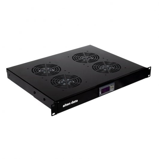 Aiten Data Termostato Digital 1U para Armario Rack 19" con 4 Ventiladores de 120 mm