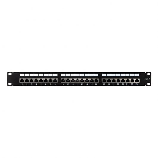 Aiten Data Patch Panel 24 Puertos FTP Cat 6 1U Panel Alta Velocidad para Redes Datos y Armario Rack