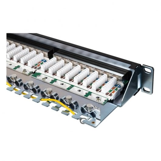 Aiten Data Patch Panel 24 Puertos FTP Cat 6 1U Panel Alta Velocidad para Redes Datos y Armario Rack