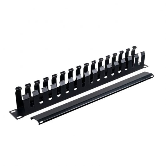 Aiten Data Organizador de Cables Metálico 1U con Tapa Negro