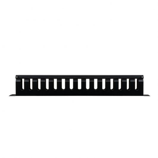 Aiten Data Organizador de Cables Metálico 1U con Tapa Negro