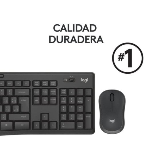Tastiera a membrana Logitech MK295 Silent Touch Layout ES con mouse wireless e tasti silenziosi