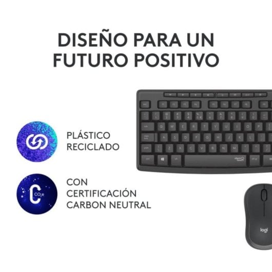 Tastiera a membrana Logitech MK295 Silent Touch Layout ES con mouse wireless e tasti silenziosi