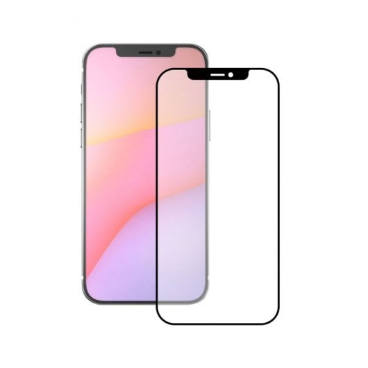 Ksix Cristal Templado 9H Full Glue 2.5D Borde Negro iPhone 12 Mini