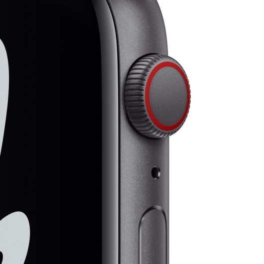 Apple Watch Nike SE GPS + Cellular 44mm Alumínio em Cinzento Sideral Bracelete Nike Sport Antracite/Preta