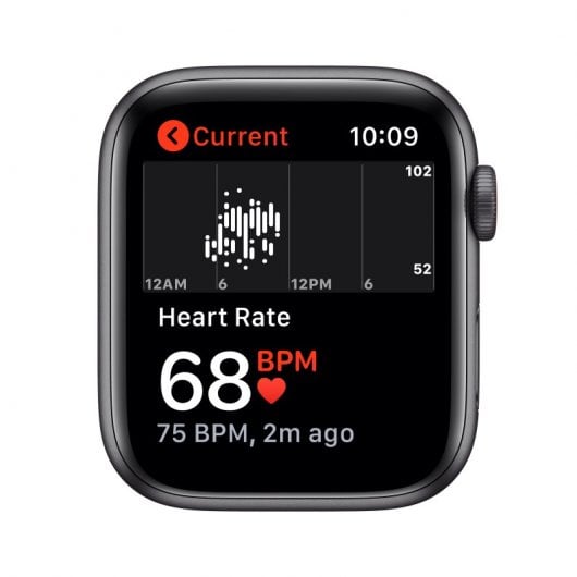 Apple Watch Nike SE GPS + Cellular 44mm Alumínio em Cinzento Sideral Bracelete Nike Sport Antracite/Preta