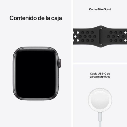 Apple Watch SE Nike GPS + Cellular 44mm OLED Alluminio Grigio Antracite-Nero Nike Sport Resistente all’Acqua 50m