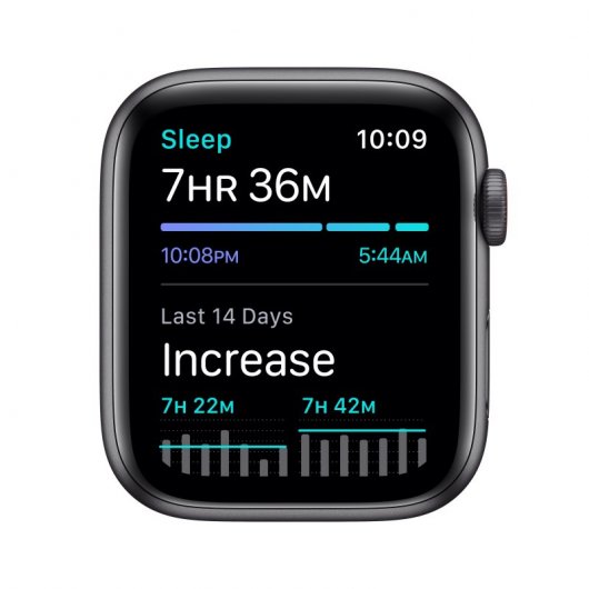 Apple Watch Nike SE GPS + Cellular 44mm Alumínio em Cinzento Sideral Bracelete Nike Sport Antracite/Preta