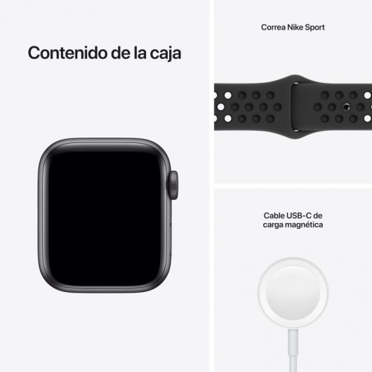 Apple Watch Nike SE GPS 40mm Alumínio em Cinzendo Sideral com Bracelete Nike Sport Antracite/Preta