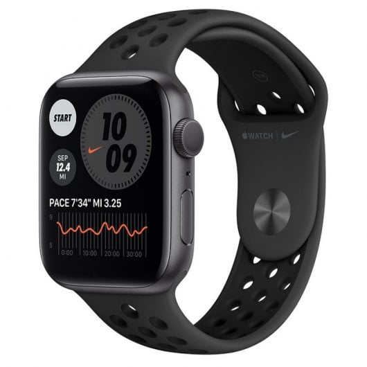 Apple Watch Nike Series 6 GPS 44mm Alumínio em Cinzento Espacial com Bracelete Nike Sport Antracite/Preto