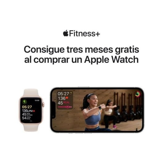 Apple Watch Nike SE GPS 44mm Aluminio en Plata Correa Nike Sport Platino Puro/Negra