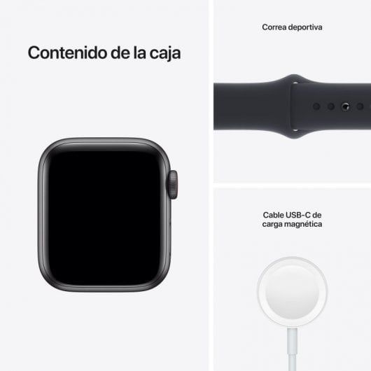 Apple Watch SE GPS + Cellular 40mm Alumínio em Cinzento Sideral com Bracelete Desportiva Preta