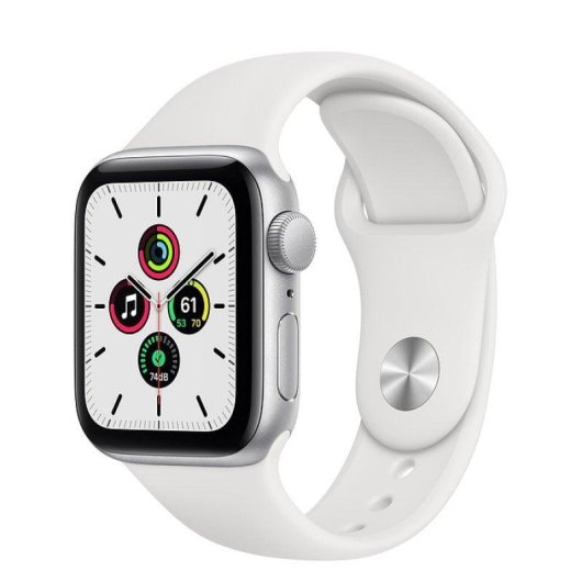Apple Watch SE GPS 40mm Aluminio en Plata con Correa Deportiva Blanca