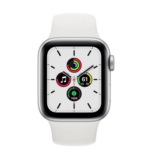 Apple Watch SE GPS 40mm Aluminio en Plata con Correa Deportiva Blanca