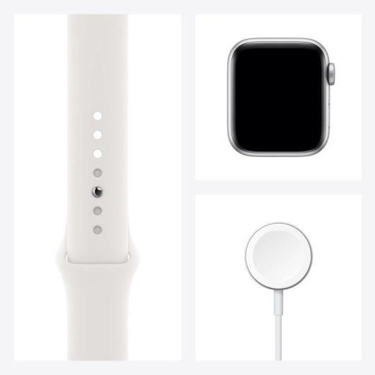 Apple Watch SE GPS 40mm Aluminio en Plata con Correa Deportiva Blanca