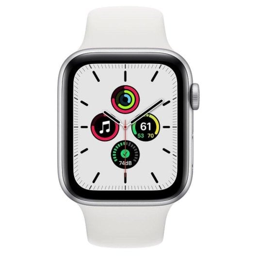 Apple Watch SE GPS 44mm Aluminio en Plata con Correa Deportiva Blanca