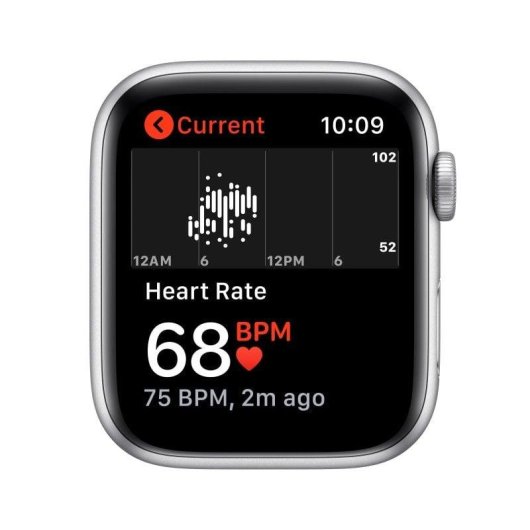 Apple Watch SE GPS 44mm Aluminio en Plata con Correa Deportiva Blanca