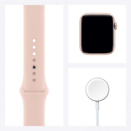 Apple Watch SE GPS 44mm Aluminio en Oro con Correa Deportiva Rosa Arena