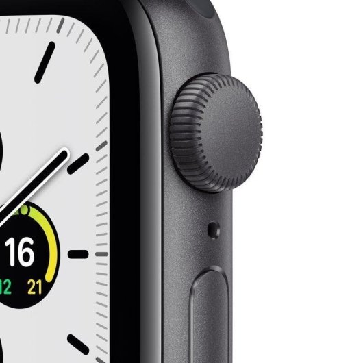 Apple Watch SE GPS 44mm Retina OLED Alumínio Cinzento com Correia Preta Resistência à Água 50m