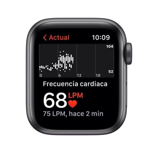 Apple Watch SE GPS 44mm Retina OLED Alumínio Cinzento com Correia Preta Resistência à Água 50m