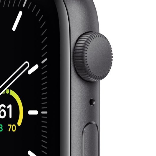 Apple Watch SE GPS 44mm Retina OLED Alumínio Cinzento com Correia Preta Resistência à Água 50m