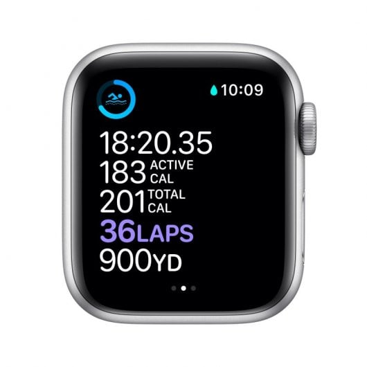 Apple Watch Series 6 GPS + Cellular, 40mm in acciaio inossidabile color argento con cinturino Sport Bianco